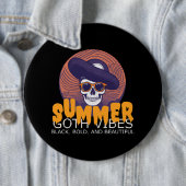 ドクロ サマーハット 缶バッジ (インサイチュ)