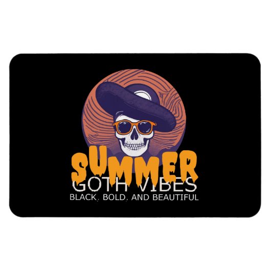 ドクロ サマー ハット マグネット (横)