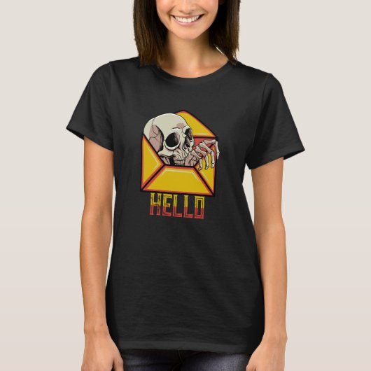 ドクロ スカル 郵便 配達員 メンズ Tシャツ (正面)