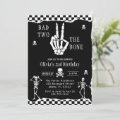 ドクロ スケルトン Bad to the Bone 2歳の誕生日 招待状 (スタンド正面)