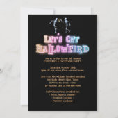 ドクロ ネオン ハロウィン ハロウィアード ダンシング スケルトン 招待状 (裏面)