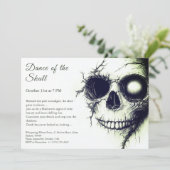 ドクロ ハロウィン招待状 - 暗くて怖いパーティー 招待状 (スタンド正面)