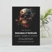 ドクロ ハロウィン カクテル & コスチューム パーティー 招待状 (スタンド正面)