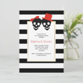 ドクロ ハロウィン 赤 結婚式 リハーサル ディナー 招待状 (スタンド正面)