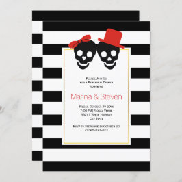 ドクロ ハロウィン 赤 結婚式 リハーサル ディナー 招待状