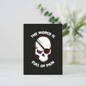 ドクロ ハロウィン 闇 黒 怖い ポストカード (スタンド正面)