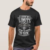 ドクロ バイカー 自分の限界を知る オートバイ ライダー バック Tシャツ (正面)