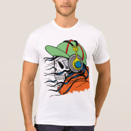 ドクロ、ヘッドホン、パーカー、帽子、Tシャツ Tシャツ