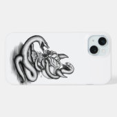 ドクロ - ヘビと悪魔の頭 iPhoneケース (裏面横)