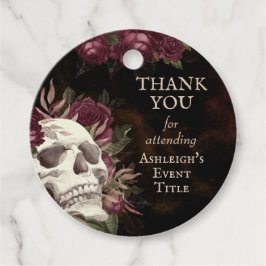 ドクロ ローズ バーガンディ ブラック グランジ ありがとう 親切な行為 フェイバータグ