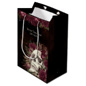 ドクロ ローズ バーガンディ ブラック グランジ オーダーメイド ミディアムペーパーバッグ (正面アングル)