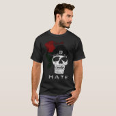 ドクロ 愛 憎しみ 薔薇 Tシャツ (正面フル)