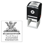 ドクロ 翼付き 砂時計 トカゲ 図書館 本の名前 セルフインキングスタンプ (インサイチュ)