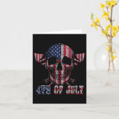 ドクロ 花火 アメリカ国旗 独立記念日 4th カード (黄色い花)