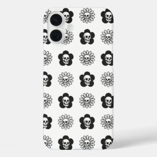 ドクロ 花 iPhone 16 PLUSケース