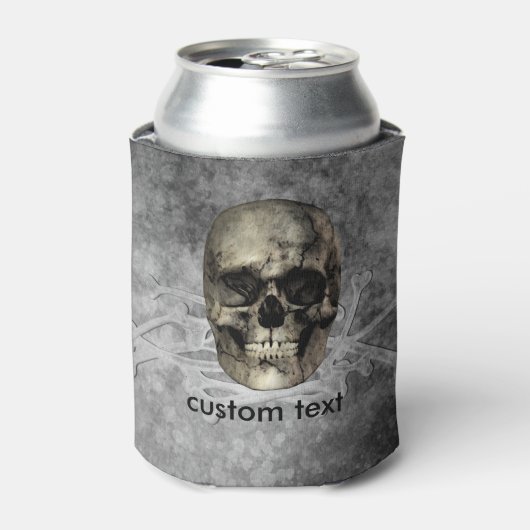 ドクロ & 骨の山 ハロウィン ゴシック 缶クーラー (缶正面)