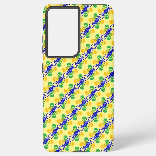 ドクロ＆骨の柄 SAMSUNG GALAXYケース (裏面)