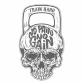 ドクロ No Pain No Gain シール (正面)
