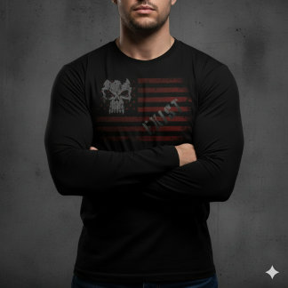 ドクロTシャツ |ダメージ加工 フラッグT | 愛国心あふれるTシャツ Tシャツ