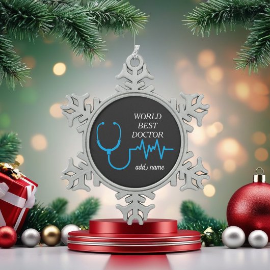 ドク最高のターが世界で最も高いドクを評価 スノーフレークピューターオーナメント