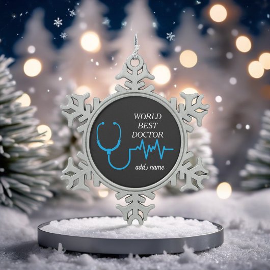 ドク最高のターが世界で最も高いドクを評価 スノーフレークピューターオーナメント