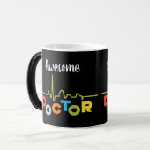 ドク素晴らしターカラフル・レターオン・ブラック モーフィングマグカップ (正面左)