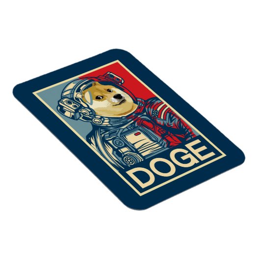 ドグコーイン宇宙飛行士が月の隠れ場所にドージおもしろいュ マグネット (右側)