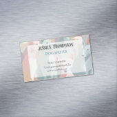 ドグシェルターミニマリストパステルアニマルイラストレーション マグネット名刺 (インサイチュ)