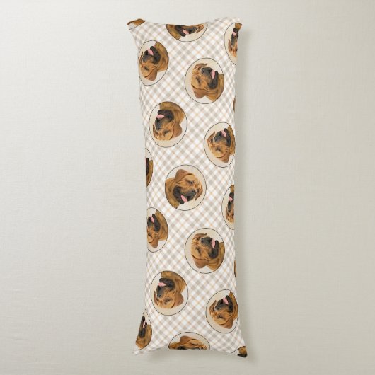 ドグドゥボルドー絵を描のオリジナルペットドッグアート ボディピロー (正面縦)