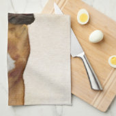 ドグドゥボルドー絵画ズ – かわいいオリジナルドッグアート キッチンタオル (四つ折り)
