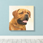 ドグドゥボルドー絵画ズ – かわいいオリジナルドッグアート キャンバスプリント (インサイチュ (ウッドフロア))