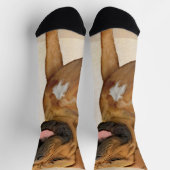 ドグドゥボルドー絵画ズ – かわいいオリジナルドッグアート ソックス (上部)