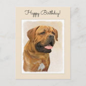 ドグドゥボルドー絵画ズ – かわいいオリジナルドッグアート ポストカード (正面)