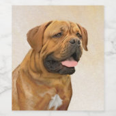 ドグドゥボルドー絵画ズ – かわいいオリジナルドッグアート ワインラベル (シングルラベル)