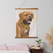 ドグドゥボルドー絵画ズ – かわいいオリジナルドッグアート 吊り下げ型タペストリー (寝室)