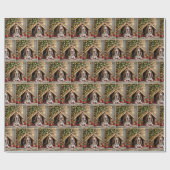 ドグハウスに住むクリスマスバセットハウンド ラッピングペーパー (フラット)