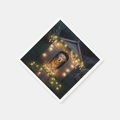 ドグハウスのクリスマスゴールデンレトリバー スタンダードカクテルナプキン (角)