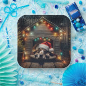 ドグハウスのクリスマスバセットハウンド ペーパープレート (パーティー)