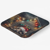 ドグハウスのクリスマスバセットハウンド ペーパープレート (傾斜あり)