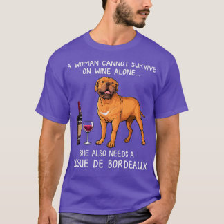 ドグボルドーアンドワインおもしろい犬  Tシャツ