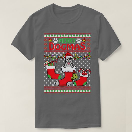 ドグマスオメリーーストラリア牛の犬のおもしろい醜いChri Tシャツ (デザイン正面)