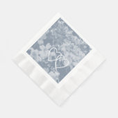 ドグ素朴ウウの結婚花の定食。灰色 縁ありランチョンナプキン (角)