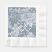 ドグ素朴ウウの結婚花の定食。灰色 縁ありランチョンナプキン (正面)