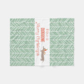 ドゴン・メリー・クリスマス フリースブランケット (正面(横))