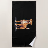 ドゴ最高のカナリオ長袖Tシャツとの生活 ビーチタオル (正面)