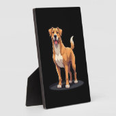 ドゴ最高のカナリオ長袖Tシャツとの生活 フォトプラーク (側面)