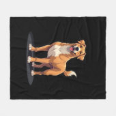 ドゴ最高のカナリオ長袖Tシャツとの生活 フリースブランケット (正面(横))