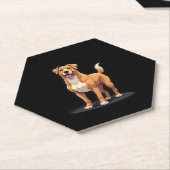 ドゴ最高のカナリオ長袖Tシャツとの生活 ペーパーコースター (アングル)