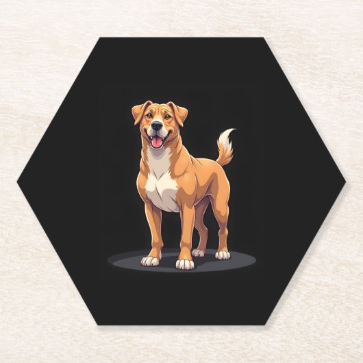 ドゴ最高のカナリオ長袖Tシャツとの生活 ペーパーコースター (正面)