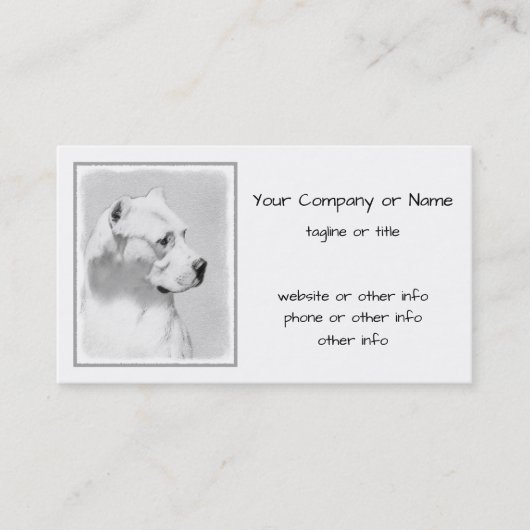 ドゴ·アルゼンチ絵画ノ-オリジナル·ドッグ·アート 名刺 (正面)